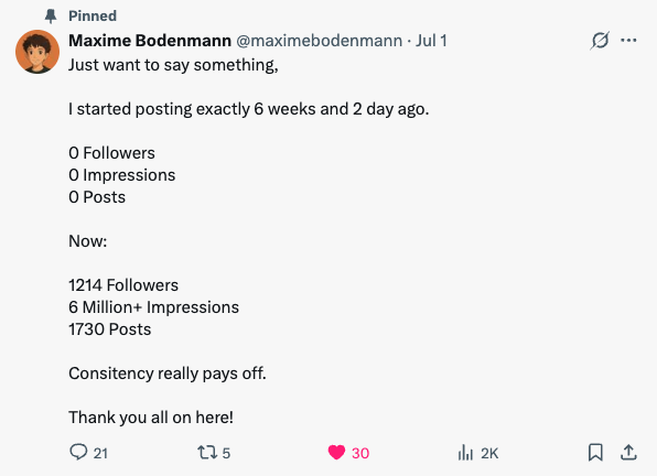 Tweet about consistency