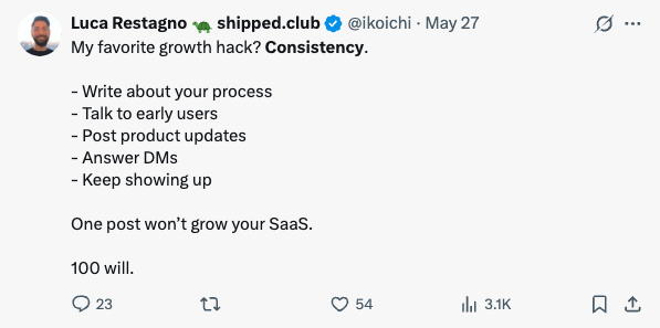 Tweet about consistency