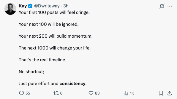 Tweet about consistency